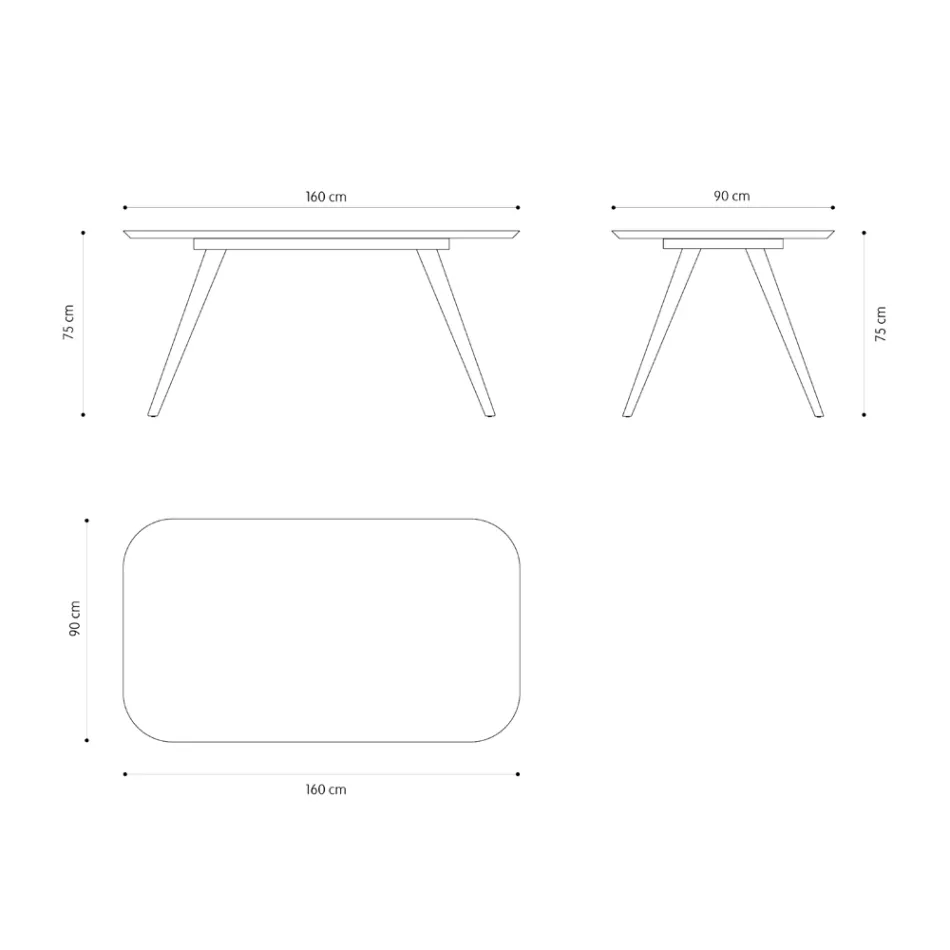 Tavolo da Pranzo di Qualità con Piano in Legno di Frassino Made in Italy - Ulma Viadurini