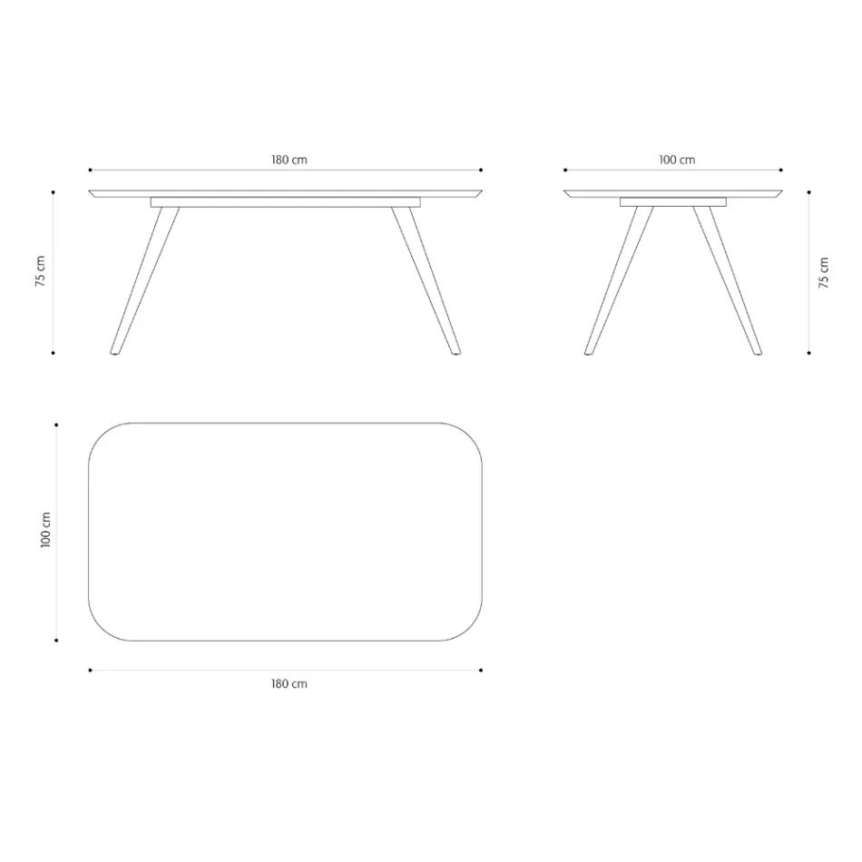Tavolo da Pranzo di Qualità con Piano in Legno di Frassino Made in Italy - Ulma Viadurini