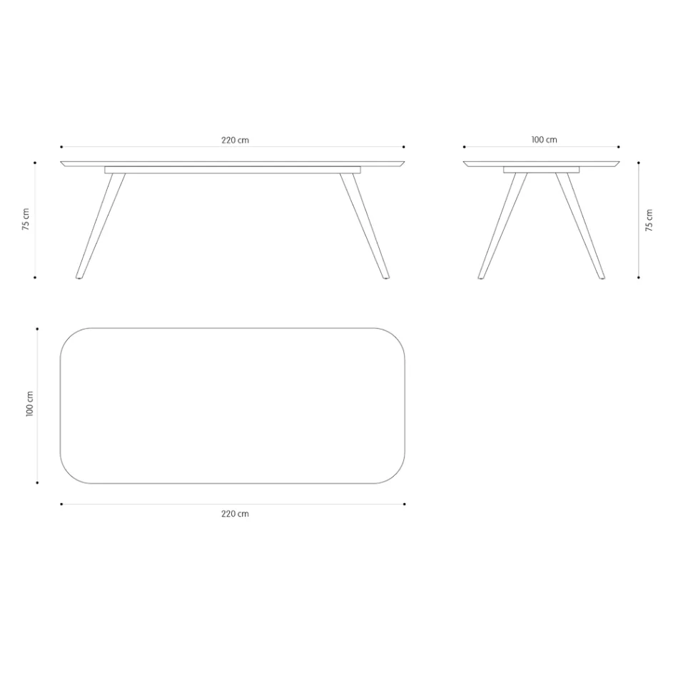 Tavolo da Pranzo di Qualità con Piano in Legno di Frassino Made in Italy - Ulma Viadurini