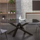 Tavolo da Pranzo Ellittico in Ceramica e Alluminio - Yamir Viadurini