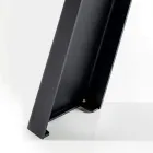 Tavolo da Pranzo Fisso Base Metallo e Piano Impiallacciato Rovere - Termoli  Viadurini