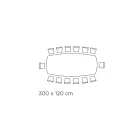 Tavolo da Pranzo Fisso con Piano a Botte in Ceramica Made in Italy - Occhiali Viadurini