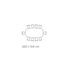 Tavolo da Pranzo Fisso con Piano a Botte in Ceramica Made in Italy - Occhiali Viadurini