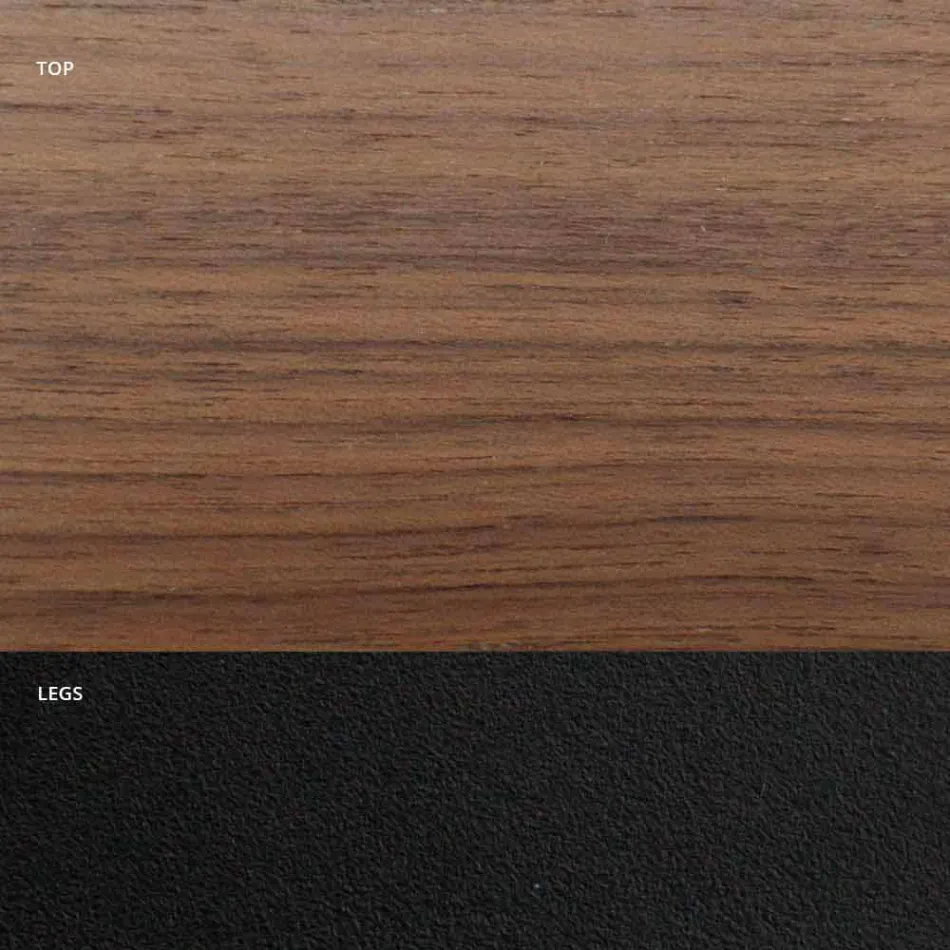 Tavolo da Pranzo Impiallacciato con Base in Acciaio Made in Italy - Dalmata Viadurini