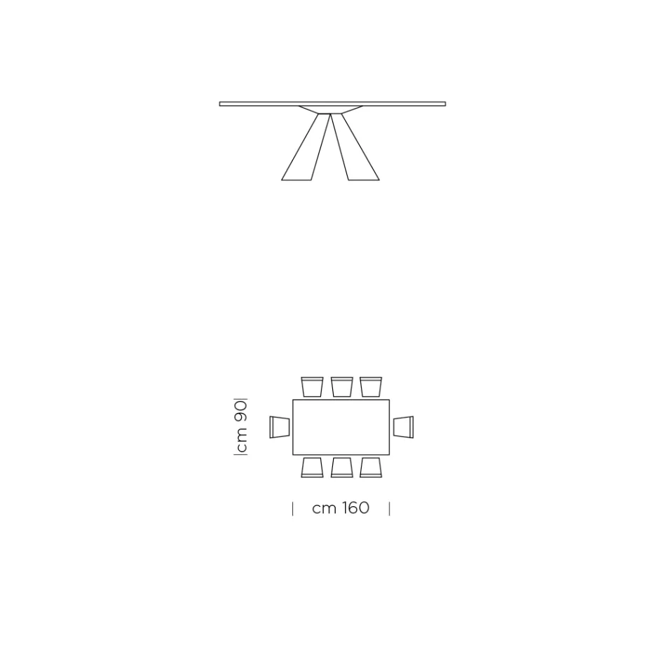 Tavolo da Pranzo Impiallacciato con Base in Acciaio Made in Italy - Dalmata Viadurini
