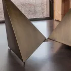 Tavolo da Pranzo in Ceramica 3mm e Base in Metallo Made in Italy - Peonia Viadurini