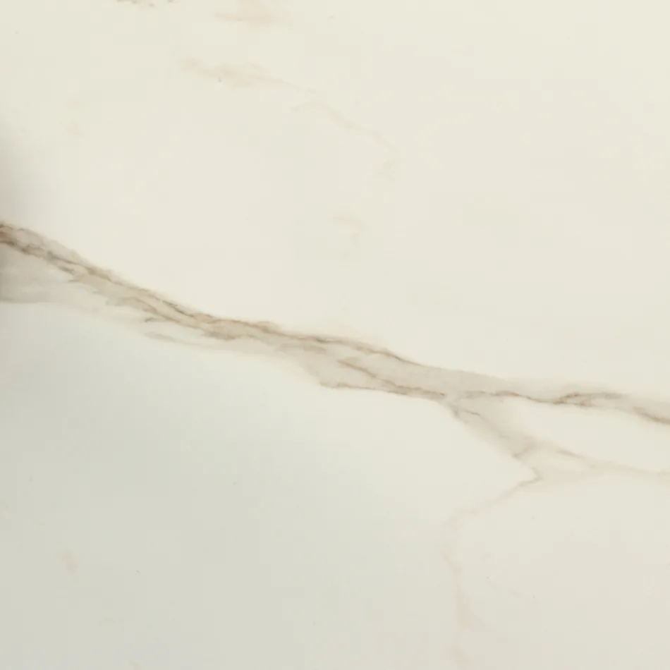 Tavolo da Pranzo in Ceramica 3mm e Base in Metallo Made in Italy - Peonia Viadurini