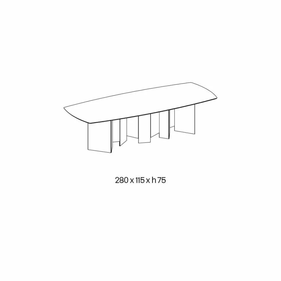 Tavolo da Pranzo in Ceramica e Base in Vetro Extrachiaro Made in Italy – Random Viadurini