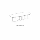 Tavolo da Pranzo in Ceramica e Base in Vetro Extrachiaro Made in Italy – Random Viadurini