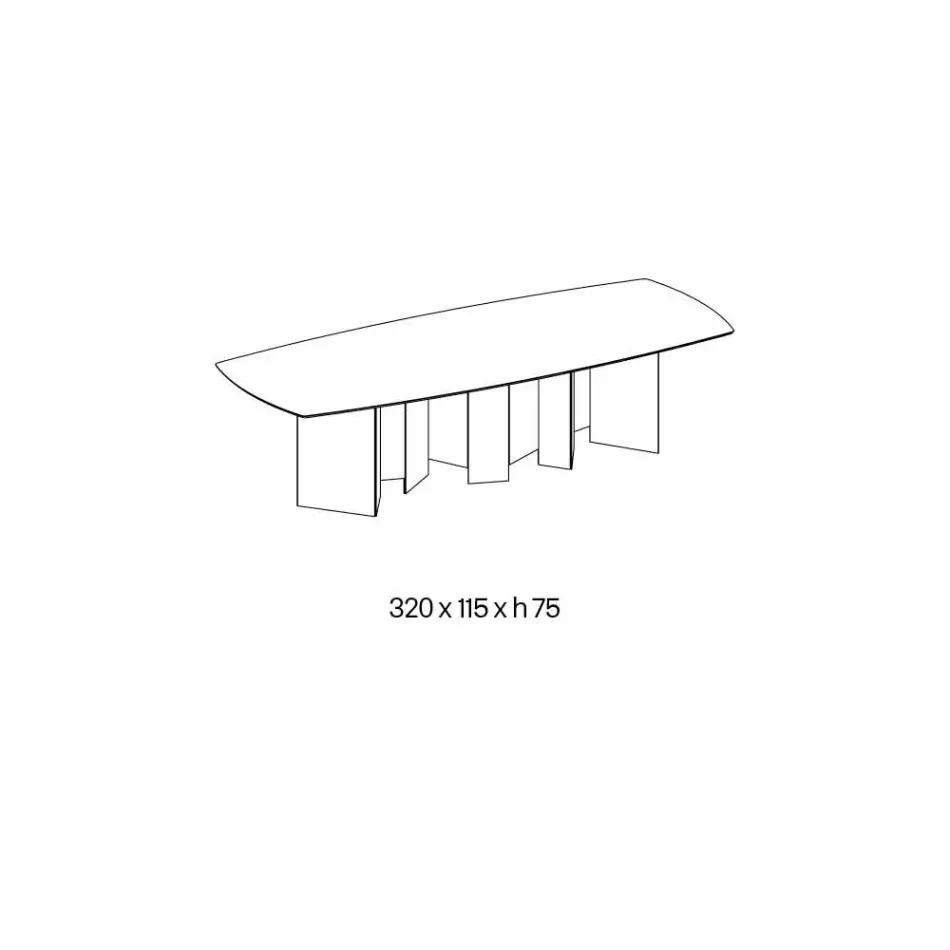 Tavolo da Pranzo in Ceramica e Base in Vetro Extrachiaro Made in Italy – Random Viadurini