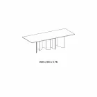 Tavolo da Pranzo in Ceramica e Base in Vetro Extrachiaro Made in Italy – Random Viadurini