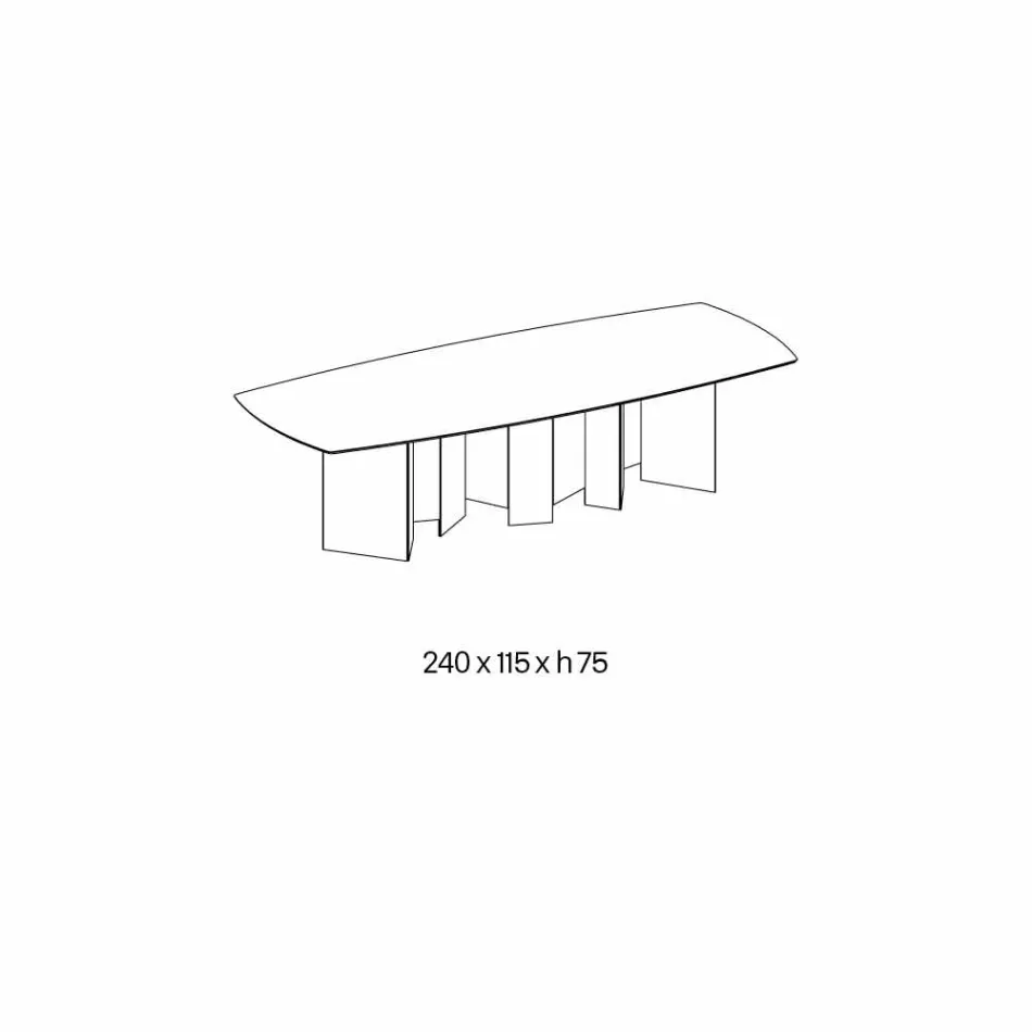 Tavolo da Pranzo in Ceramica e Base in Vetro Extrachiaro Made in Italy – Random Viadurini