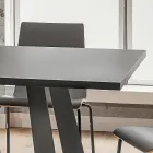 Tavolo da Pranzo in Fenix e Metallo Realizzato in Italia, di Lusso - Pinocchio Viadurini