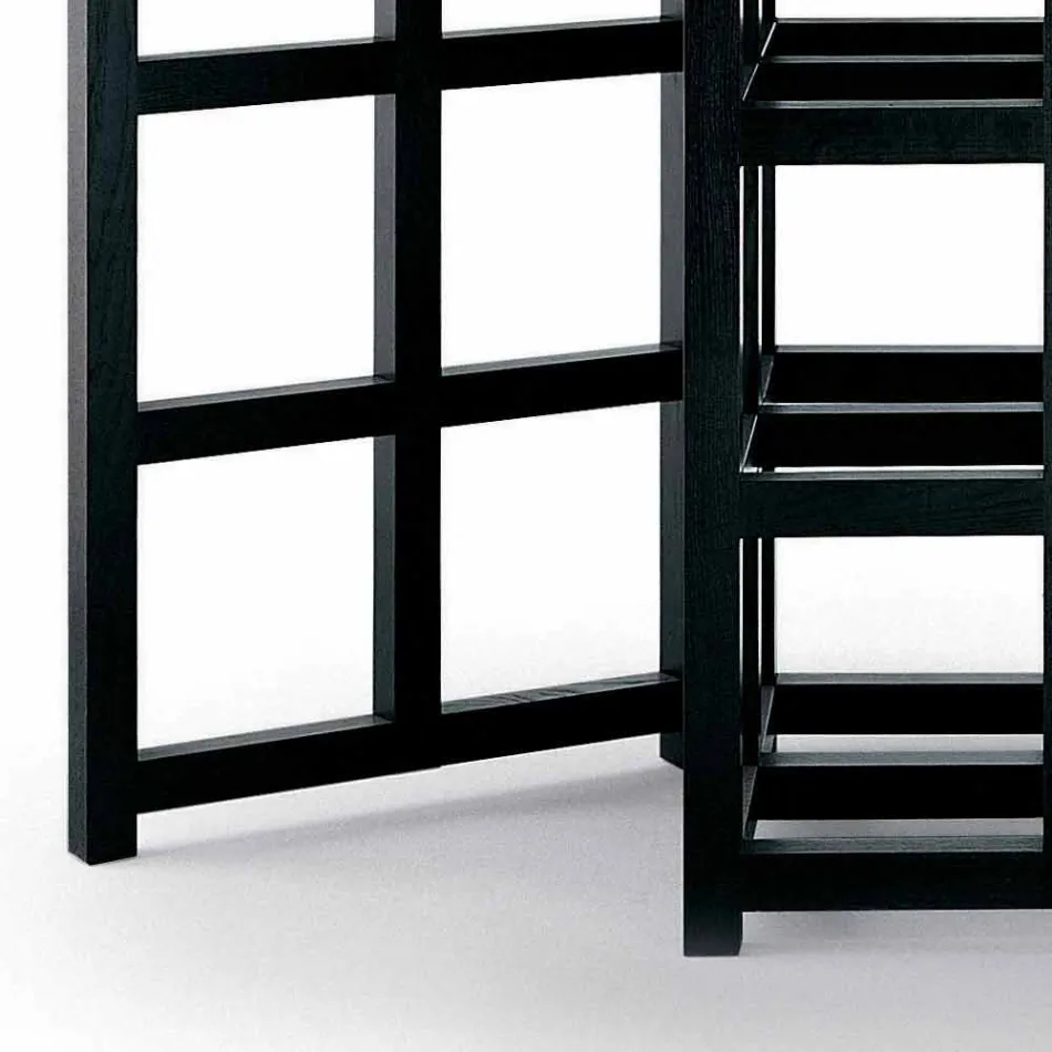 Tavolo da Pranzo in Frassino Verniciato Nero Realizzato in Italia - Sabatino Viadurini