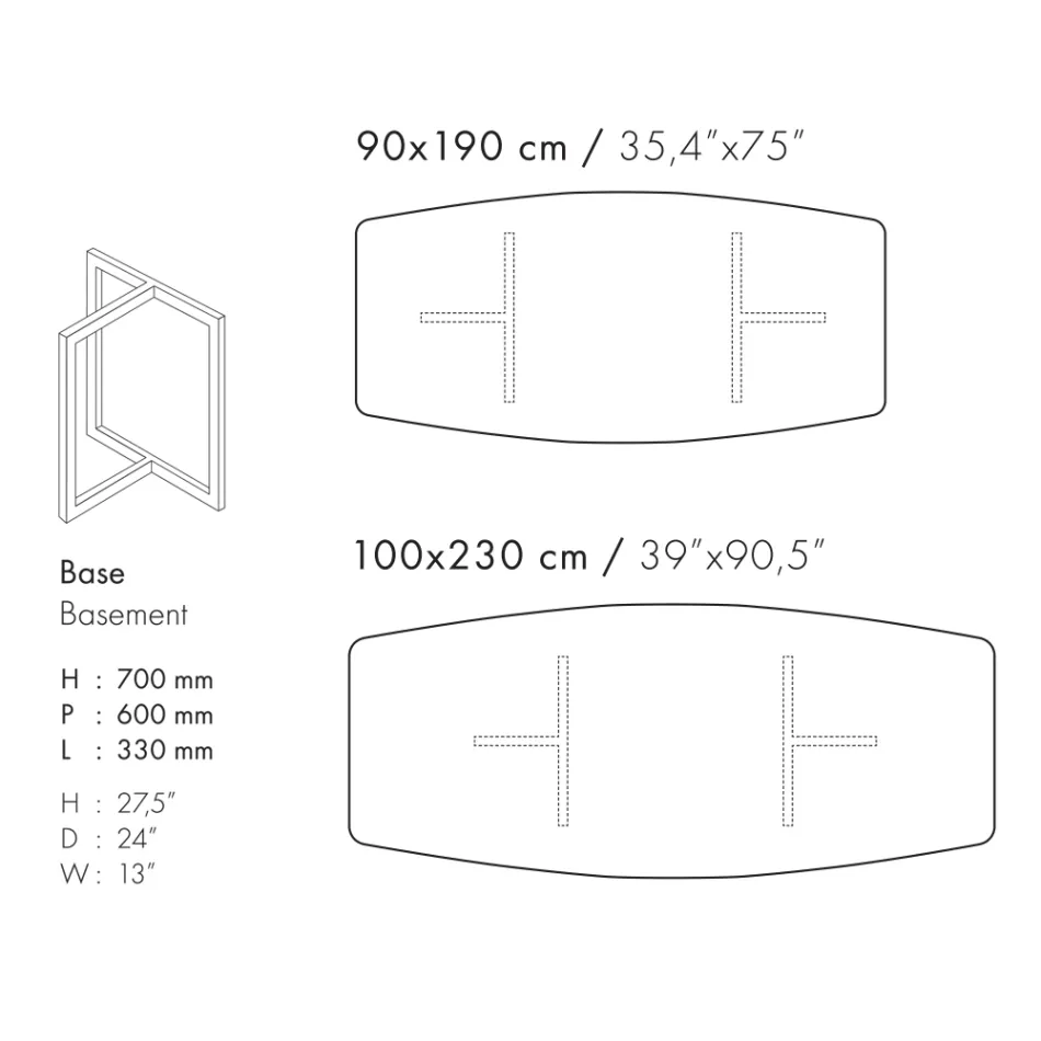 Tavolo da Pranzo in Gres Porcellanato e Metallo Made in Italy - Emilio Viadurini