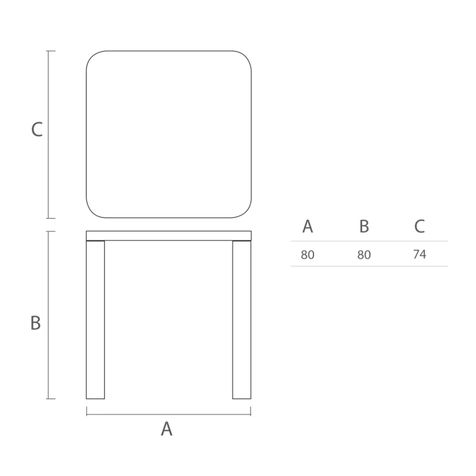 Tavolo da Pranzo in Hpl con Gambe in Polietilene Made in Italy - Glen Viadurini