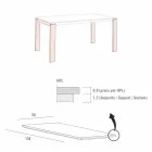 Tavolo da Pranzo in Hpl Effetto Marmo e Metallo Laccato Made in Italy - Jupiter Viadurini