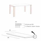 Tavolo da Pranzo in Hpl Effetto Marmo e Metallo Laccato Made in Italy - Jupiter Viadurini