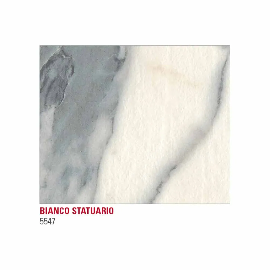 Tavolo da Pranzo in Hpl Effetto Marmo e Metallo Laccato Made in Italy - Jupiter Viadurini