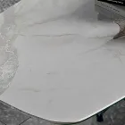 Tavolo da Pranzo in Ipermarmo e Acciaio Made in Italy, Alta Qualità - Ezzellino Viadurini