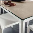 Tavolo da Pranzo in Laminam con Struttura in Alluminio Made in Italy - Bavaria Viadurini