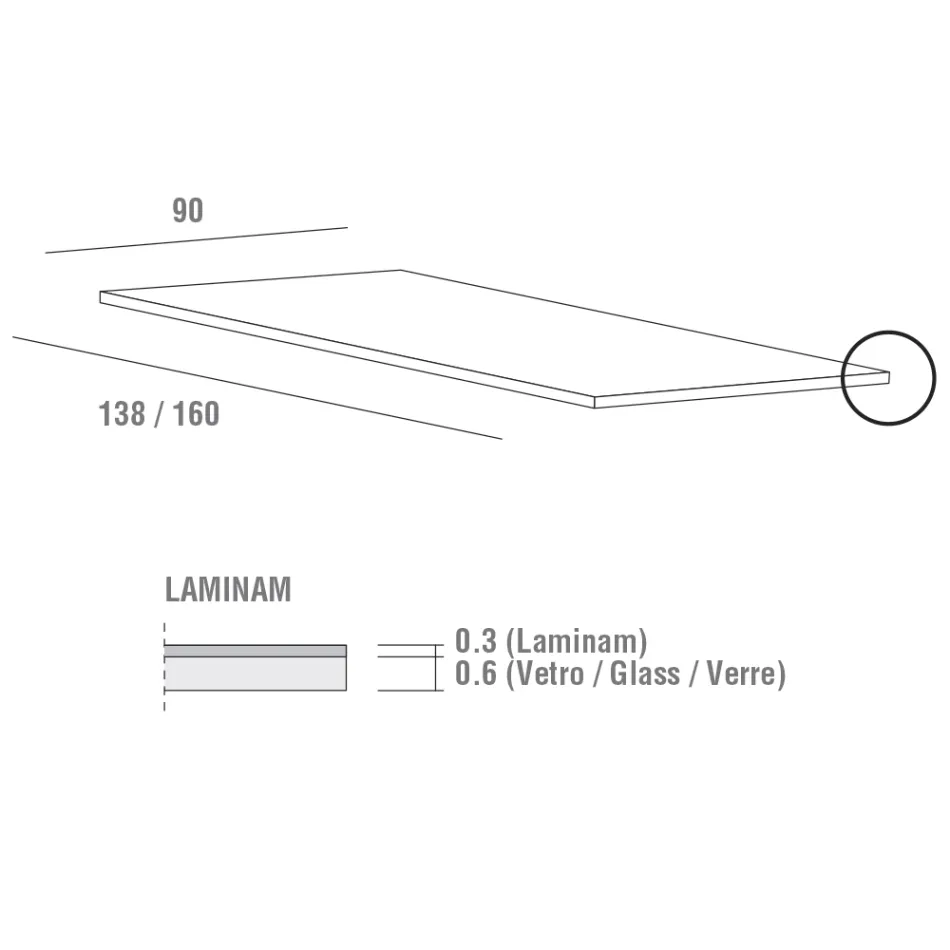 Tavolo da Pranzo in Laminam con Struttura in Alluminio Made in Italy - Bavaria Viadurini