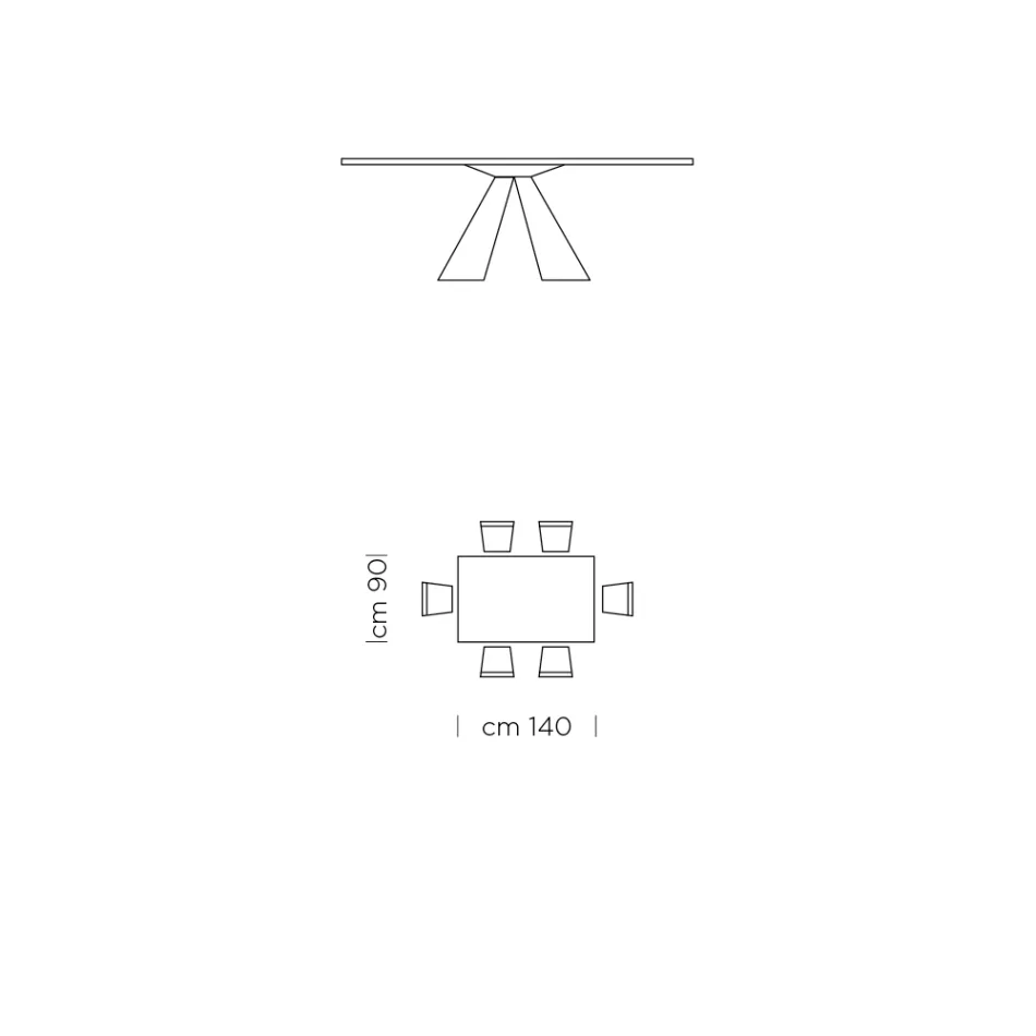 Tavolo da Pranzo in Laminato HPL e Acciaio Made in Italy Alta Qualità - Dalmata Viadurini