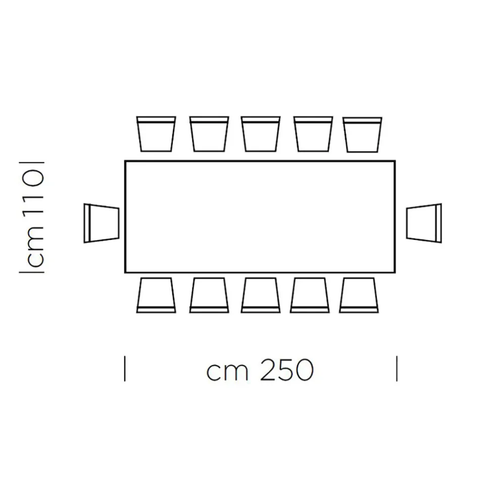 Tavolo da Pranzo in Laminato HPL e Acciaio Made in Italy Pregiato - Settimmio Viadurini