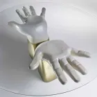 Tavolo da pranzo in legno con piano in vetro, made in Italy, Bartolo  Viadurini