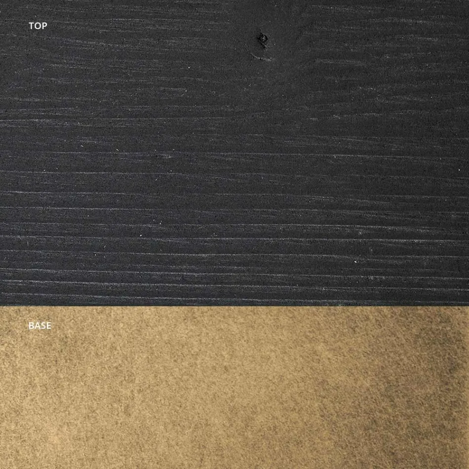 Tavolo da Pranzo in Legno di Rovere Nodato e Elementi Metallici Made in Italy - Giusy Viadurini