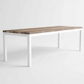 Tavolo da Pranzo in Legno e Alluminio da Esterno di Design Moderno - Gange