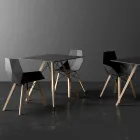 Tavolo da Pranzo in Legno e Hpl Design Quadrato, 4 Pezzi - Faz Wood by Vondom Viadurini