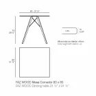 Tavolo da Pranzo in Legno e Hpl Design Quadrato, 4 Pezzi - Faz Wood by Vondom Viadurini