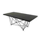 Tavolo da Pranzo in Legno Impiallacciato e Acciaio Made in Italy – Ezzellino Viadurini