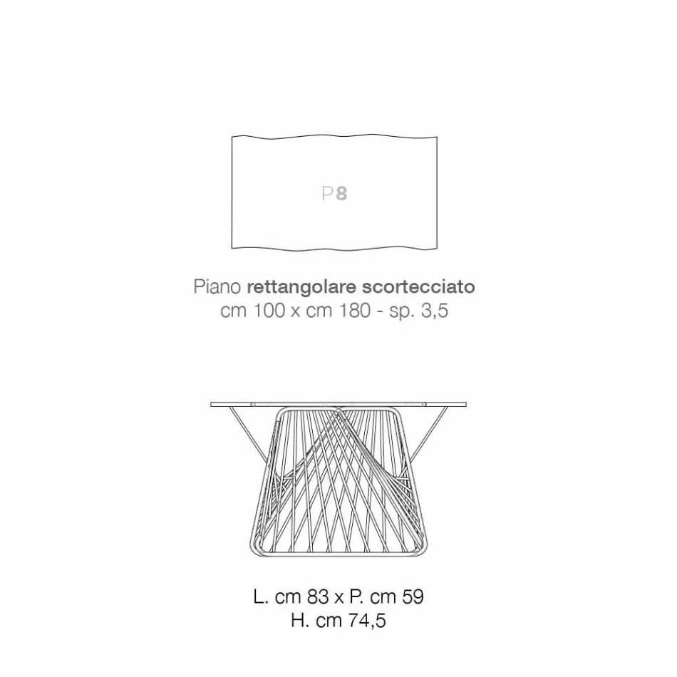 Tavolo da pranzo in legno massellato moderno fatto in Italia, Mitia Viadurini
