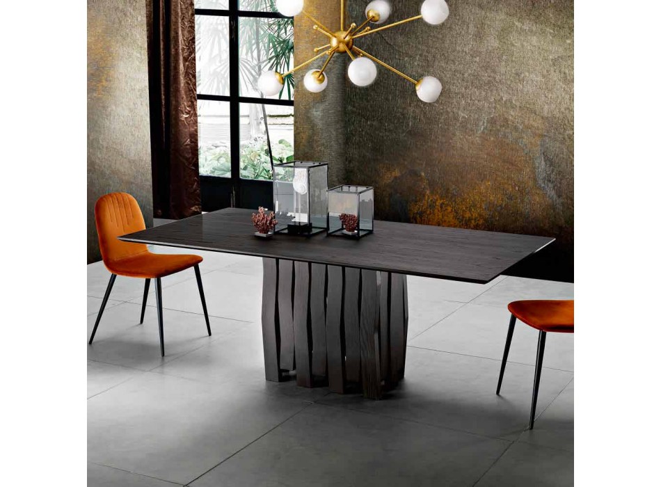 Tavolo da pranzo in legno Mdf di design made in Italy, Egisto Viadurini