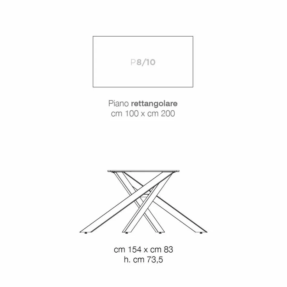 Tavolo da pranzo in legno MDF e metallo moderno made in Italy, Dionigi Viadurini