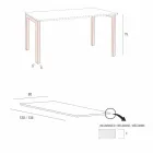 Tavolo da Pranzo in Melaminico e Metallo Verniciato Made in Italy - Remigio Viadurini