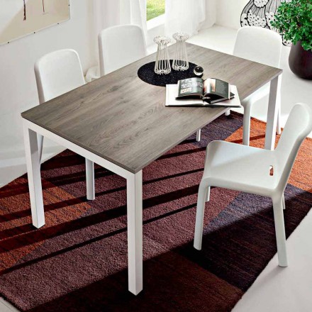Tavolo da Pranzo in Melaminico e Metallo Verniciato Made in Italy - Remigio Viadurini