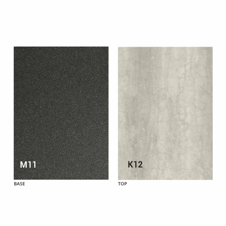 Tavolo da Pranzo in Metallo e Piano in Ceramica Design Made in Italy - Anaconda Viadurini