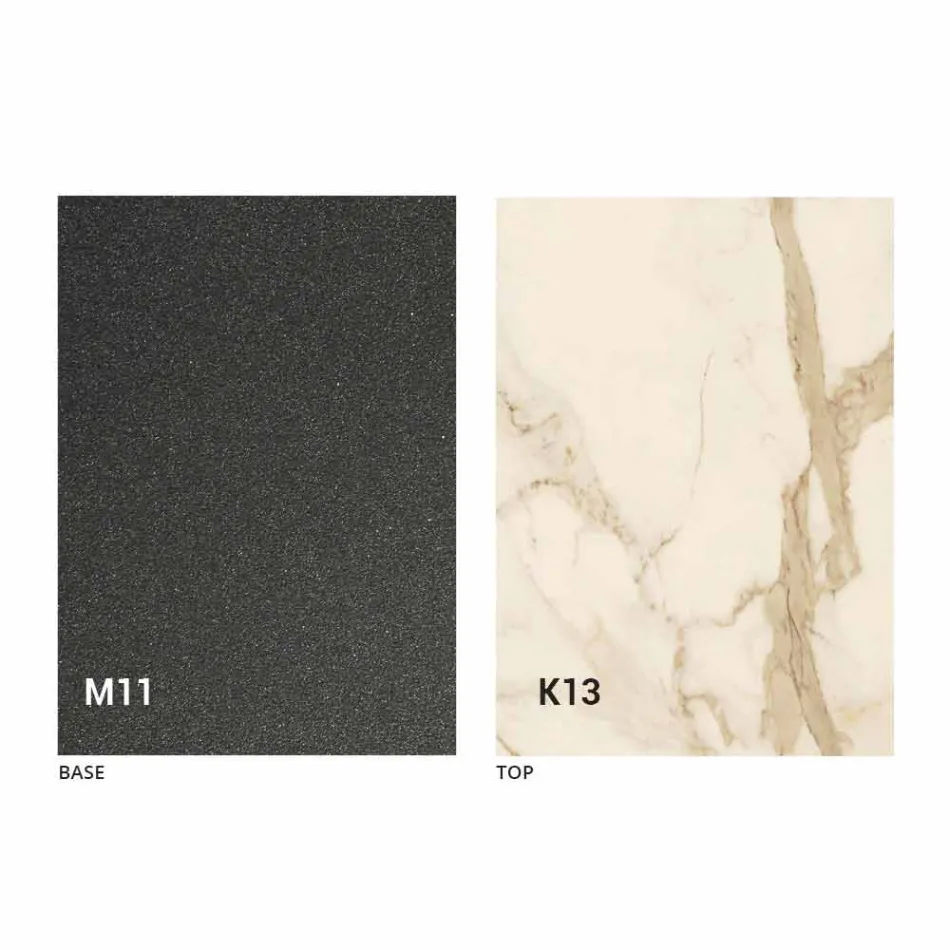 Tavolo da Pranzo in Metallo e Piano in Ceramica Design Made in Italy - Anaconda Viadurini