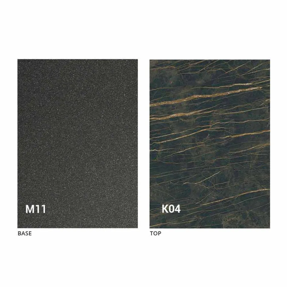 Tavolo da Pranzo in Metallo e Piano in Ceramica Design Made in Italy - Anaconda Viadurini