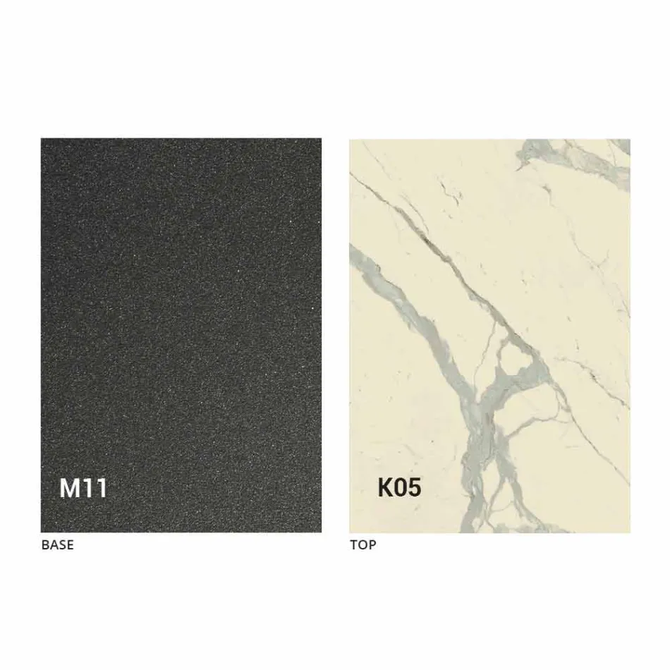 Tavolo da Pranzo in Metallo e Piano in Ceramica Design Made in Italy - Anaconda Viadurini