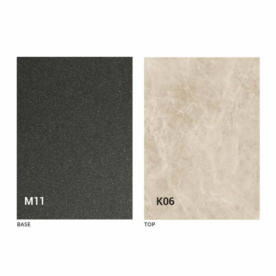 Tavolo da Pranzo in Metallo e Piano in Ceramica Design Made in Italy - Anaconda Viadurini