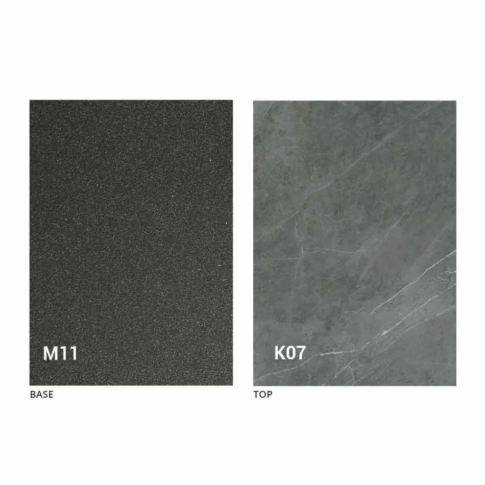 Tavolo da Pranzo in Metallo e Piano in Ceramica Design Made in Italy - Anaconda Viadurini