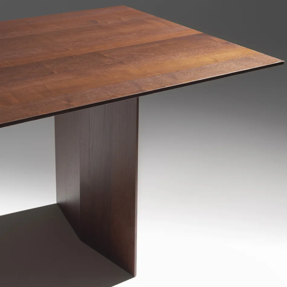 Tavolo da Pranzo in Multistrato Impiallacciato in Frassino Termotrattato - Acquario Viadurini