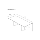 Tavolo da Pranzo in Multistrato Impiallacciato in Frassino Termotrattato - Acquario Viadurini