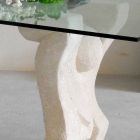 Tavolo da pranzo in pietra e cristallo di design moderno Medusa Viadurini