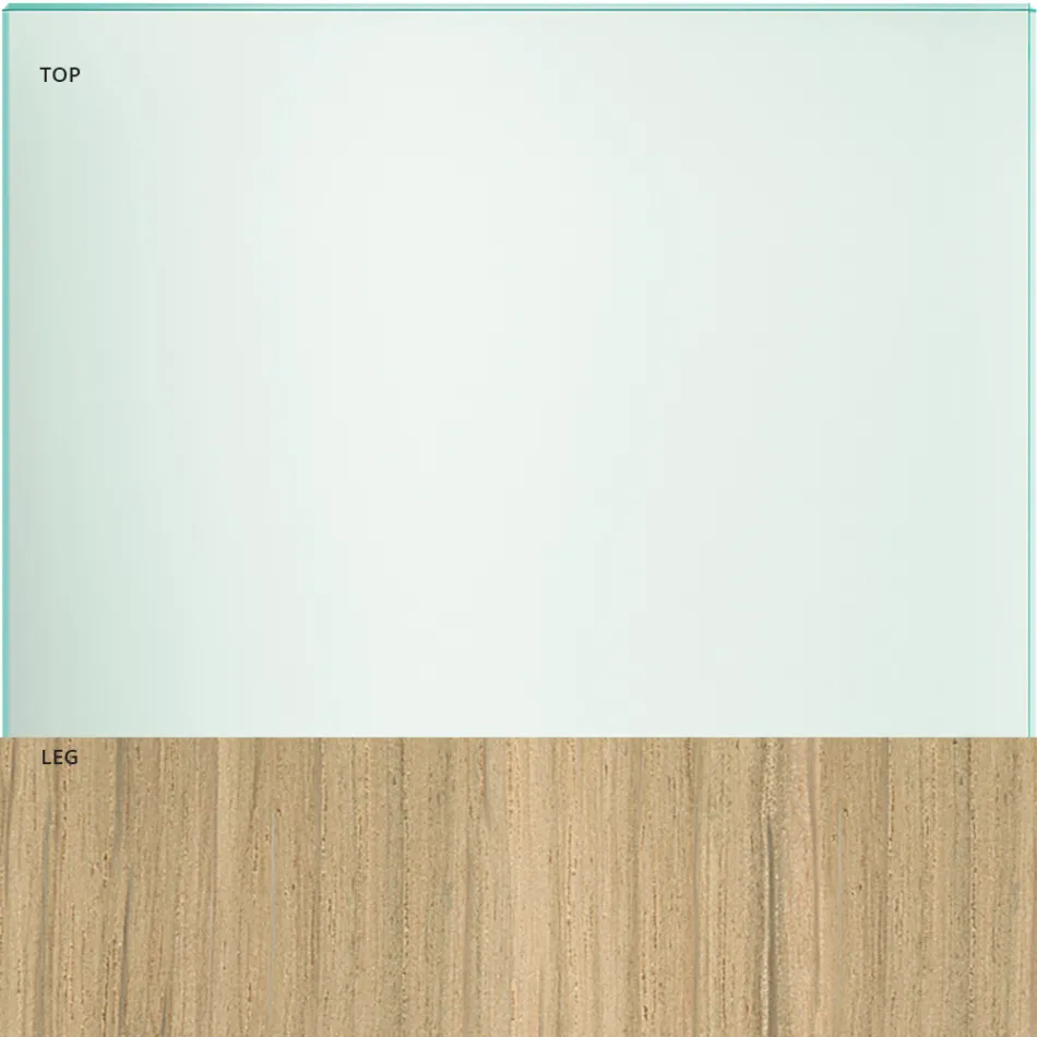 Tavolo da Pranzo in Vetro e Gambe in Legno Rovere o Noce Canaletto - Aschio Viadurini