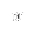 Tavolo da Pranzo in Vetro e Metallo dal Design Moderno Made in Italy - Duna Viadurini